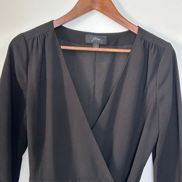 J. Crew 365 Crepe Wrap Dress In Black H6292 Size 4 - Picture 2 of 8
